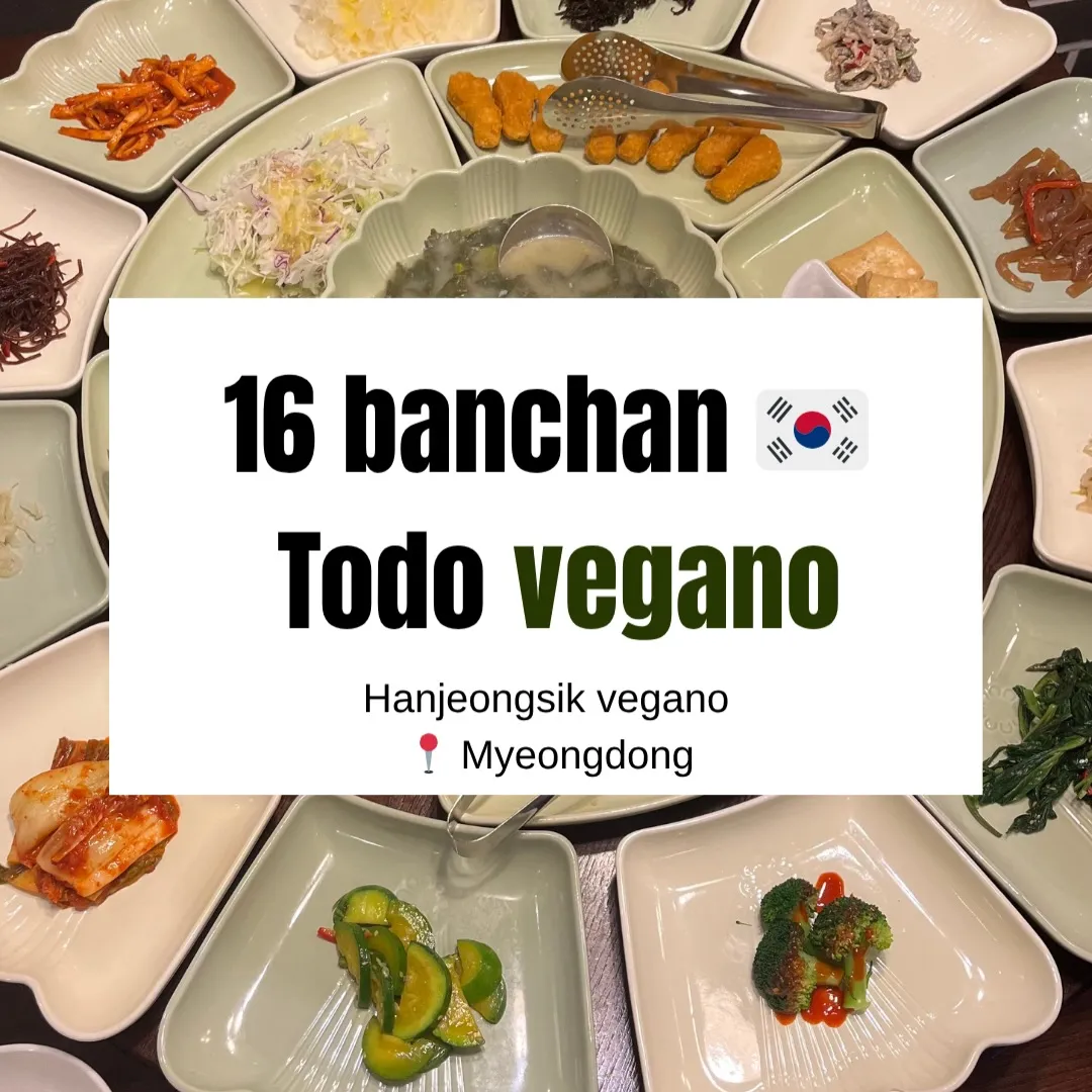 Hanjeongsik en Myeongdong con menú vegano